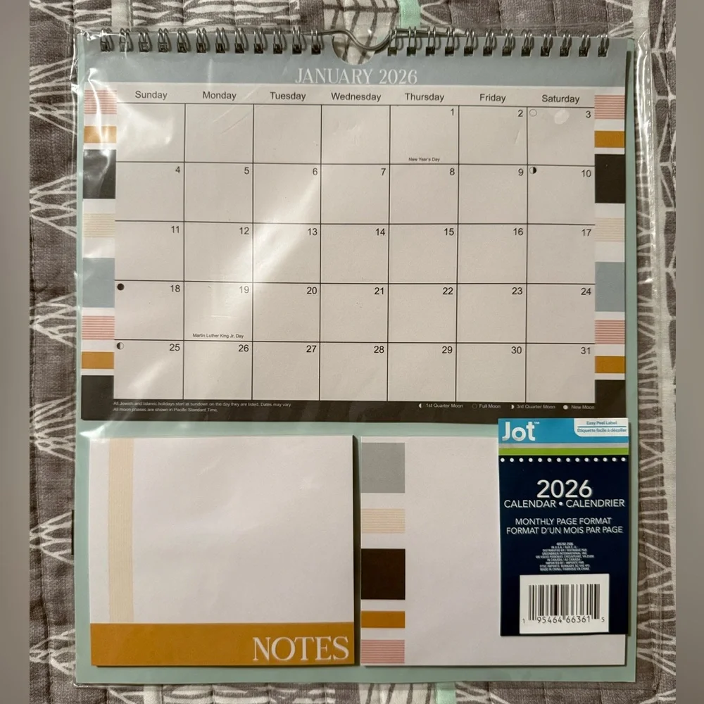 Jot 2026 Flip Calendar and Black and White To Do List Dry Erase Board